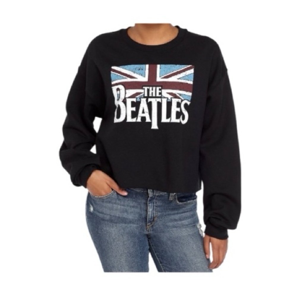 Beatles Long Sleeves Crop Sweatshirt - Picture 11 of 14